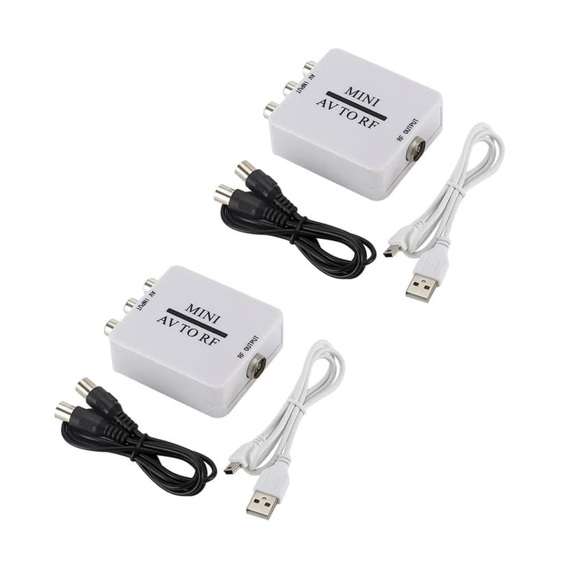 TISHITA 2×Universal CCTV RCA A/V To RF Modulator TV Channel Selector for All Regions