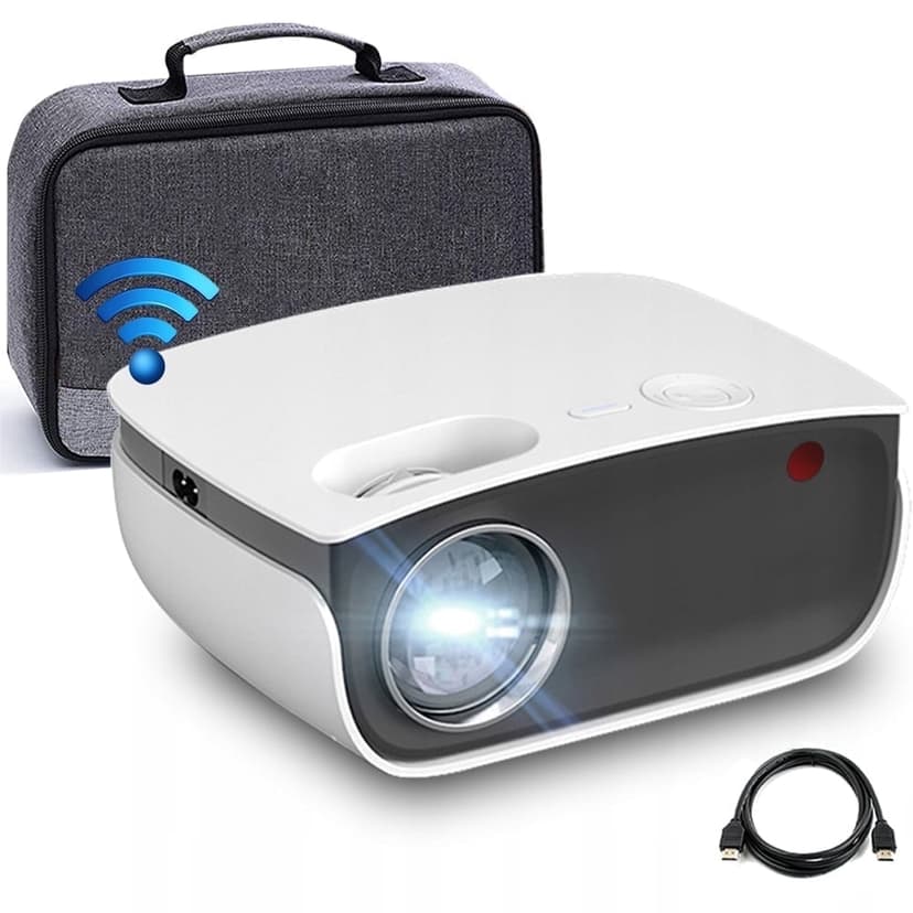 Video Projector WiFi 1080P 4000lm 10000:1 Wireless Screen Mirroring/Casting 200in Max 16:9 with Carry Bag