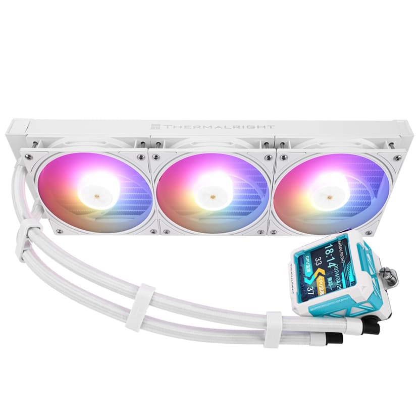 Thermalright FW PRO 360 ARGB White CPU Water Cooler with PWM Fan, 2000RPM Speeds,IPS LCD Screen with 320 * 320 Resolution,Liquid CPU Cooler,for AM5/Intel 1851/1700,2