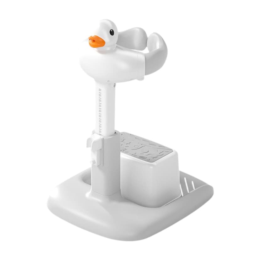Lipstore Baby Bath Stand Support Bath Rack Comfortable Stable Adjustable with Stool Hug Towers for Baby Newborn Infants Grey white