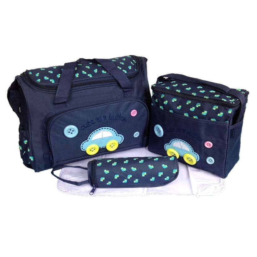 Riwcyla 4 Piece Cute Diaper Bag Set Lightweight Small Diaper Bag Tote Travel Mom Dad Diaper Bag Essentials Mommy Bag for Hospital with Bottle Bag Urine Pad