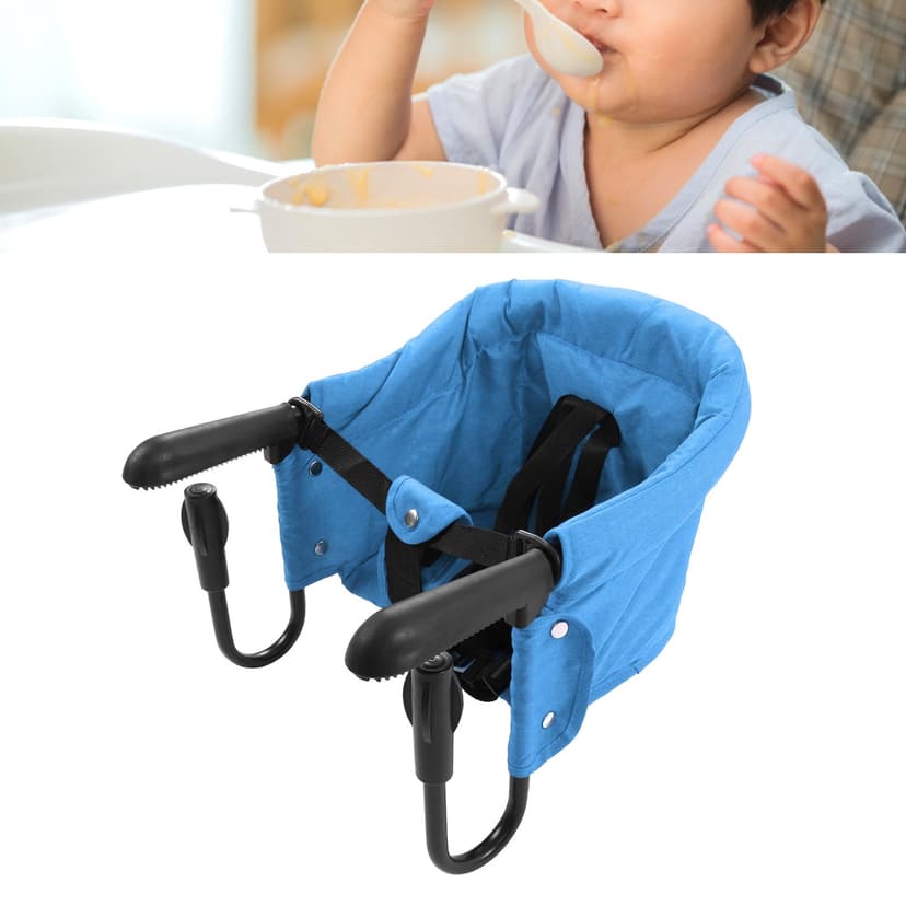 Hook On Chair, Foldable Portable Clip On High Chair for 0.8 to 3.3 Inch Table, Machine Washable Fast Table Chair for Toddlers of 6 to 36 Months with 40lb, Home and Travel Use