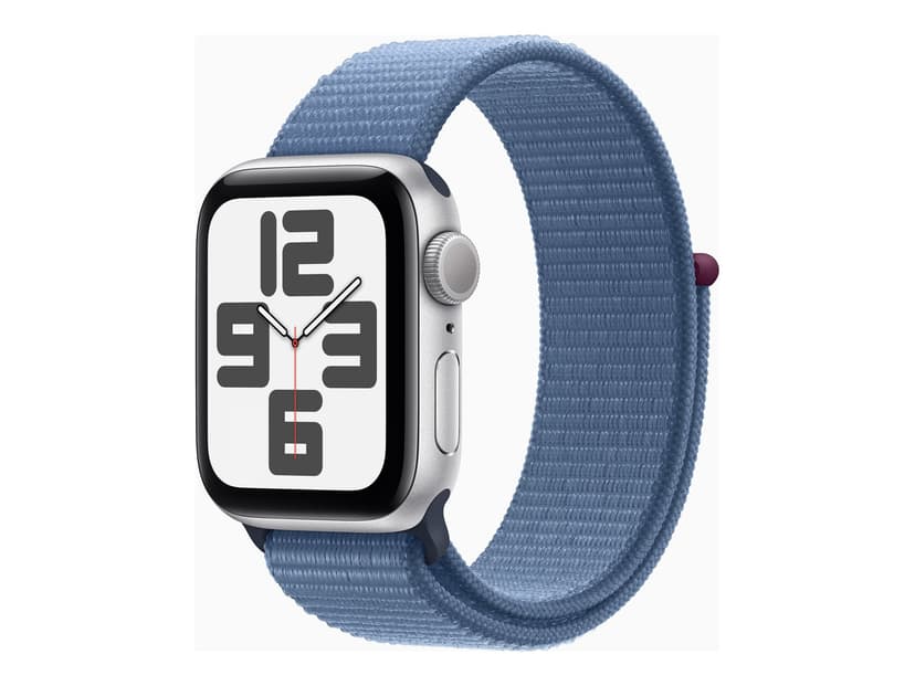 Apple Watch SE (GPS) - 2nd generation - 40 mm - silver - smart watch with sport loop - textile - winter blue - 32 GB - Wi-Fi, Bluetooth - 0.93 oz
