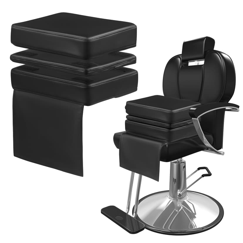 HOMBYS Adjustable Salon Booster Seat for Kids Leather Children Cushion for Barber Chair, Cushion for Styling Chair, Different Heights are Adjustable to fit Children from