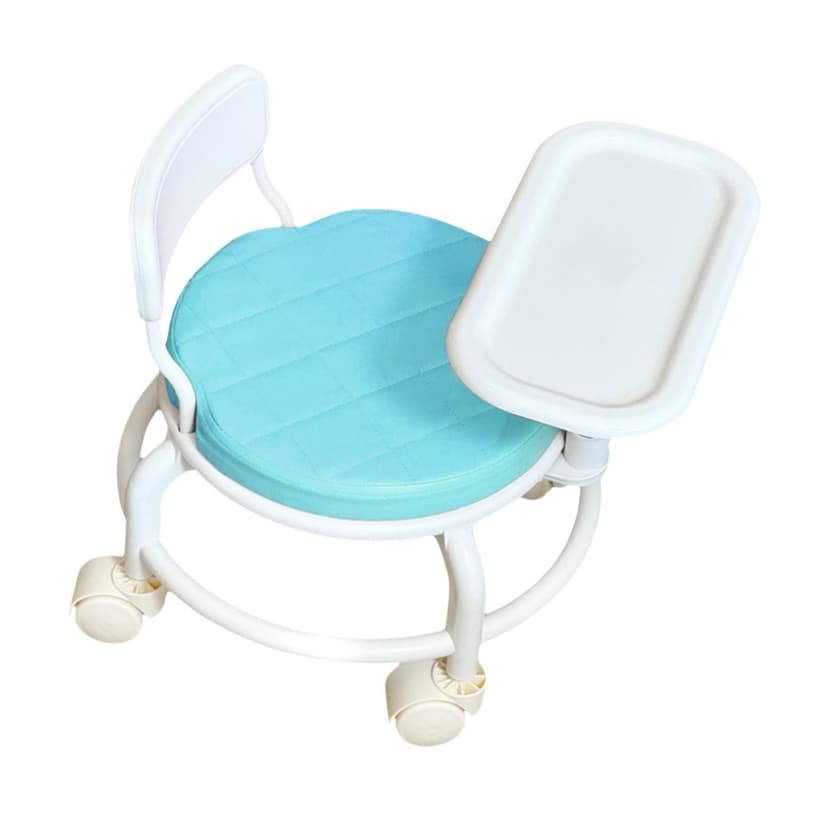 Siruishop Baby Dining Seat with Dining Tray with Swivel Casters Stable Childrens Chair Blue