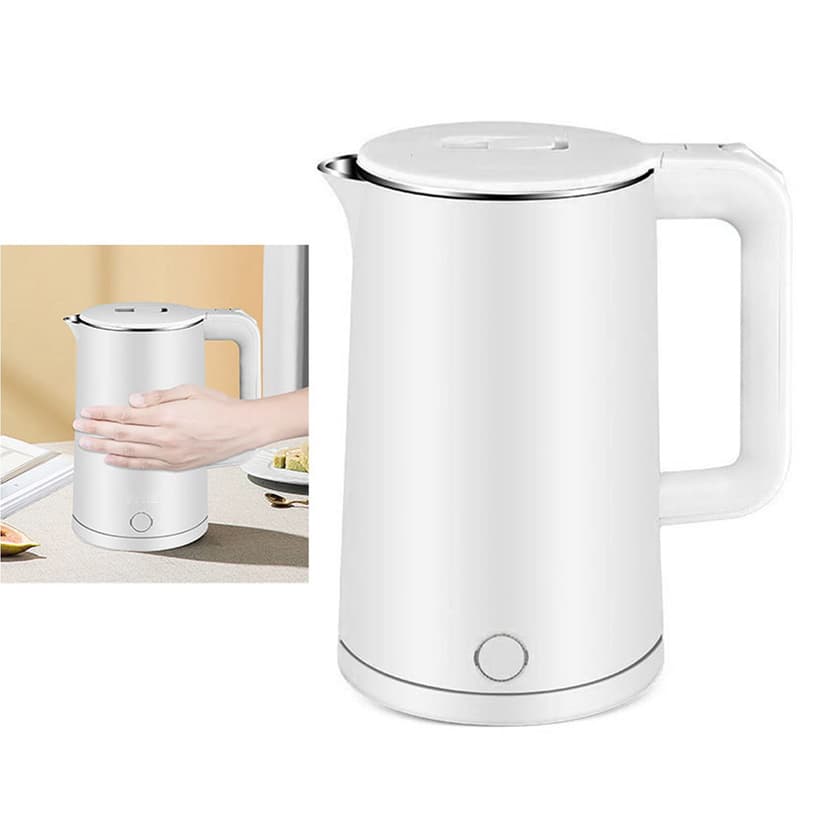 1.8L Electric Kettle Stainless Steel Double Layer Anti Sclading Automatic Power Off Electric Water Boiler for Home CN Plug