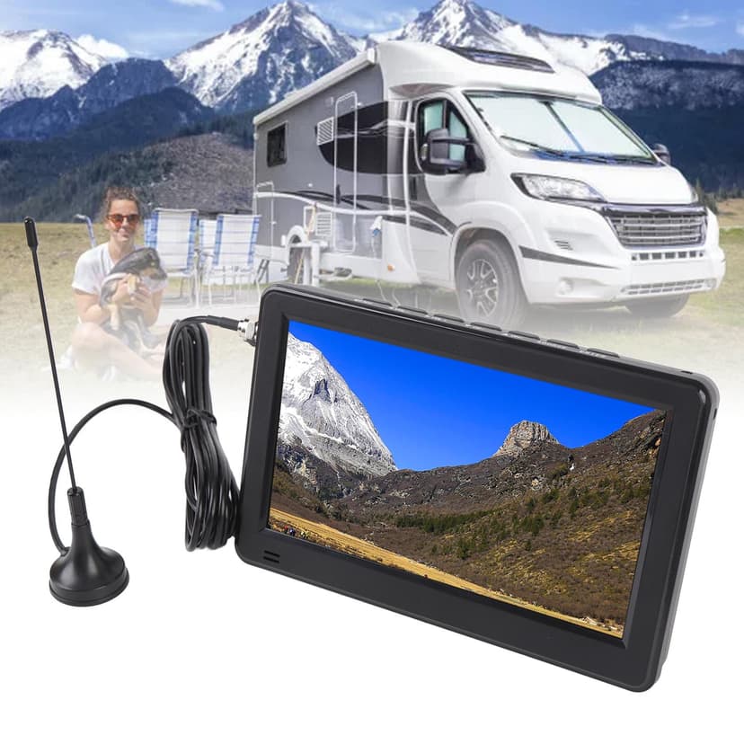 Portable LED TV, Multi Formats Support 6 Inch ATSC Digital TV FM Radio Color TFT Screen High Sensitivity Tuner with Remote Control for Outdoor Activities