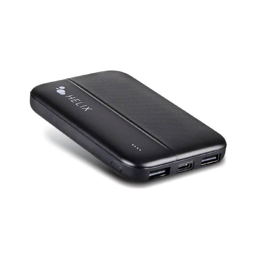 Emerge Helix TurboVolt+ 5,000mAh Power Bank with Dual USB A Ports, Black