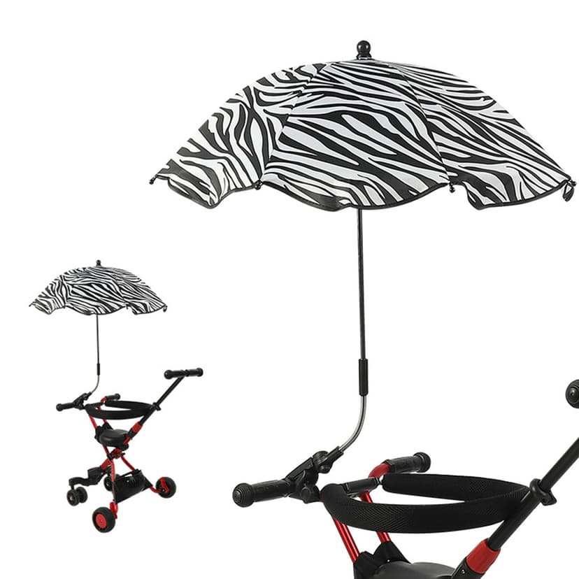 14 Inch Baby Parasol, Universal Baby Carriage Umbrella With Clamp, 360 Degree Adjustable Baby Umbrella, Foldable Waterproof Sun Shade