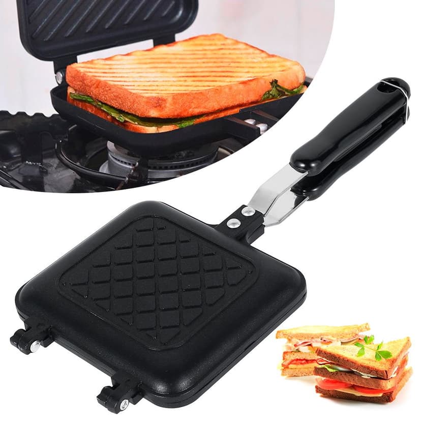 Multifunctional Dual Sided Non Stick Sandwich Maker Bread Toast Breakfast