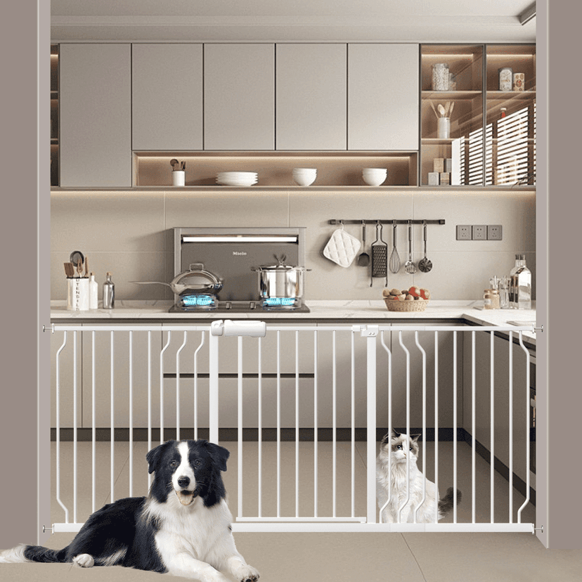 66-76" Extra Wide Pet Gate for Doorway, Pressure-Mounted Dog Gate