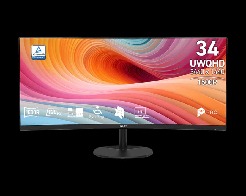 MSI 34" 3440x1440 (UWQHD) 120Hz 1ms (MPRT) Curved VA Monitor Tilt adjustable with speaker (PRO MP341CQ E12)