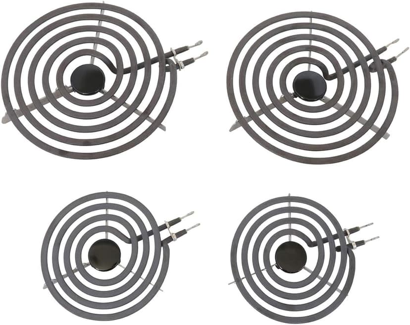 4 Pack MP22YA Electric Range Burner Surface Element Replacement for Whirlpool KitchenAid Maytag Includes 2 8-Inch MP21YA & 2 6-Inch MP15YA 540331014,484783, TS5W8221,Y04000033
