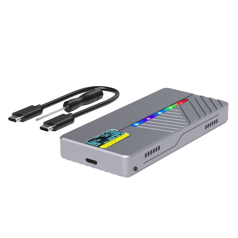 Smart Display M.2 Solid State Mobile Hard Drive Box 10GB Dual Protocol NVMe/ Aluminum Alloy Shell
