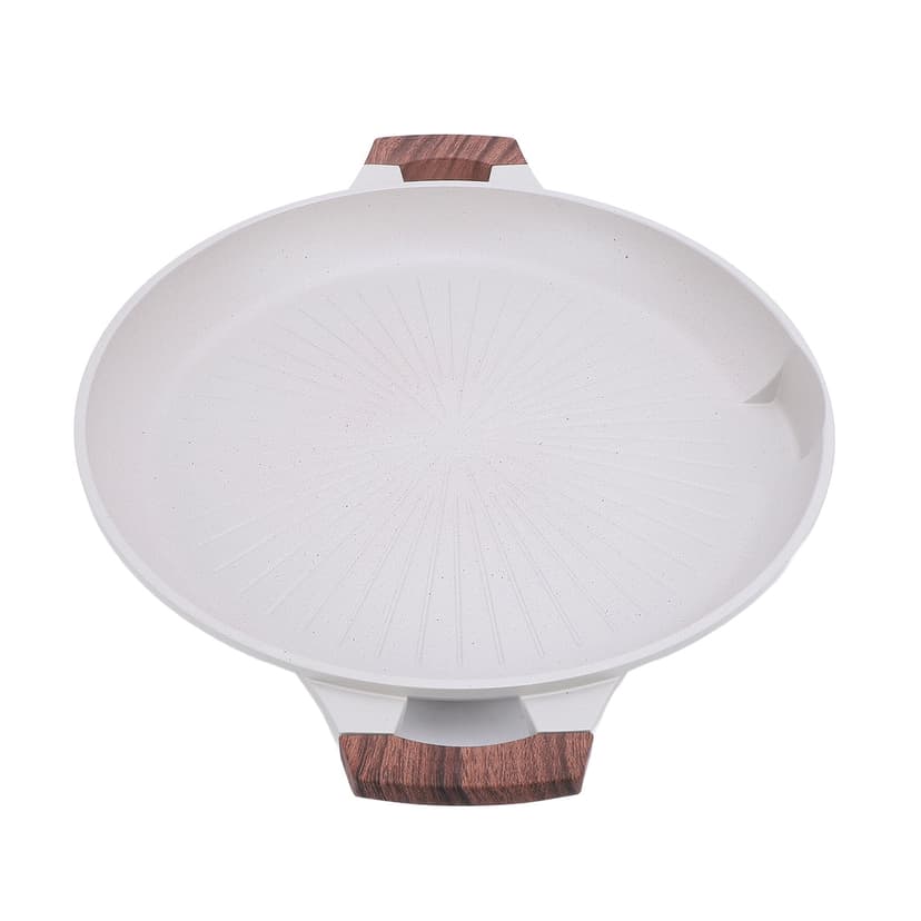 Korean Grill Plate, Multipurpose Portable Maifanite Round BBQ Plate Easy Cleanup for Indoor Outdoor Grilling