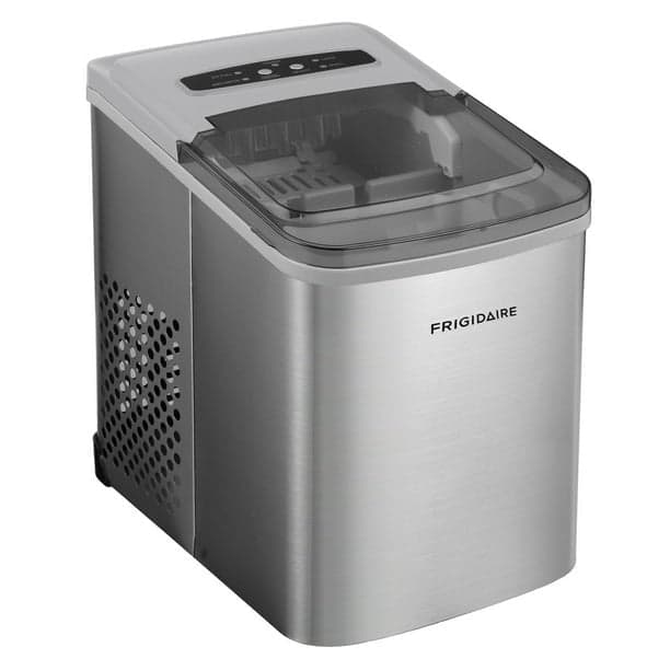 Frigidaire Self-Cleaning Ice Maker, Stainless Steel, Black