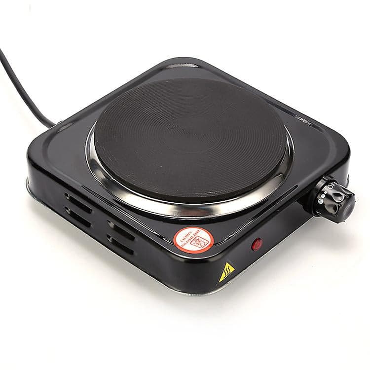 One Burner Portable Electric Cast Iron Griddle Adjustable Temperature For Camping Travel Outdoor Cooking (500w)