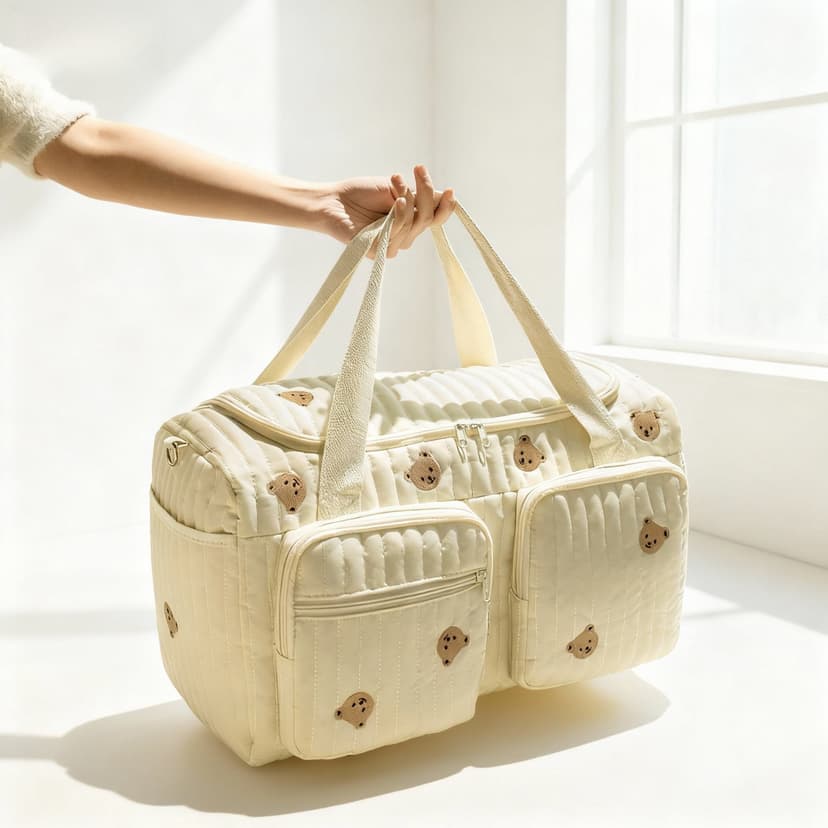 Fufafayo Travel Diaper Bag Portable Nappy Pouch With Compartment, Large Capacity Organizer For Parenting On The Go, Multi-Functional Diaper Backpack For Commuting Shopping Work Daily
