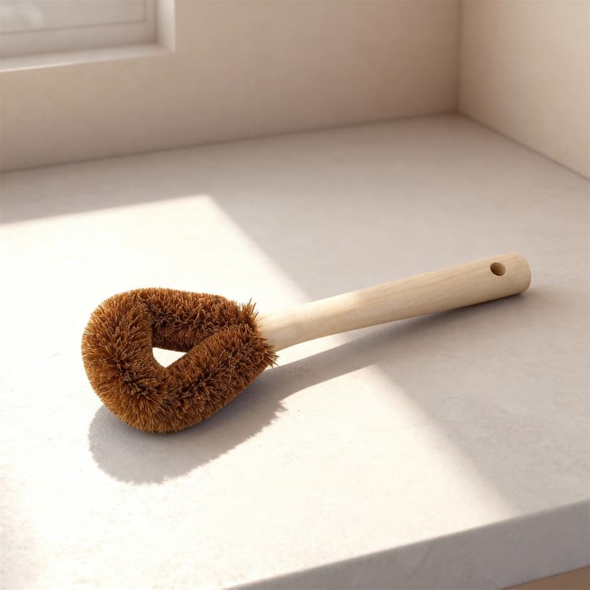Bottle Cleaning Brushes | Durable Fiber Bristles Hook-Shape | Medium Bristle Strength | Plastic-Free Eco-Friendly | Deep Clean Narrow & Hard-to-Reach Bottles | 1 Cleaning Brush Included