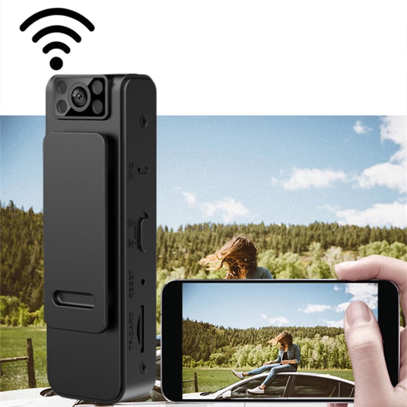 Czzoypi WIFI Audio Video Recorder, Infrared Night Vision HD 1080P Back Clip Camera, Portable Magnetic Body Camera for Outdoor Sports Security Surveillance