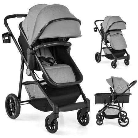 Babyjoy 2 in 1 Foldable Baby Stroller Kids Travel Newborn Infant Buggy Pushchair 22 lbs Black