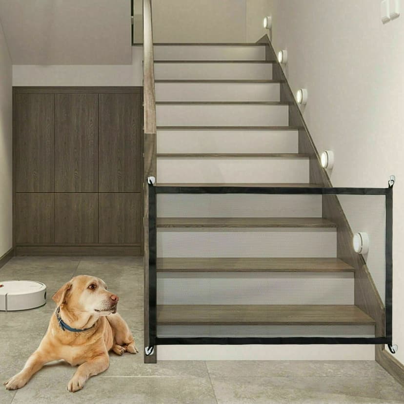CHUANK Baby Mesh Pets Fence Guard Magic Gate Doors for Dog Cat Stairs Portable Safety 1 Pack