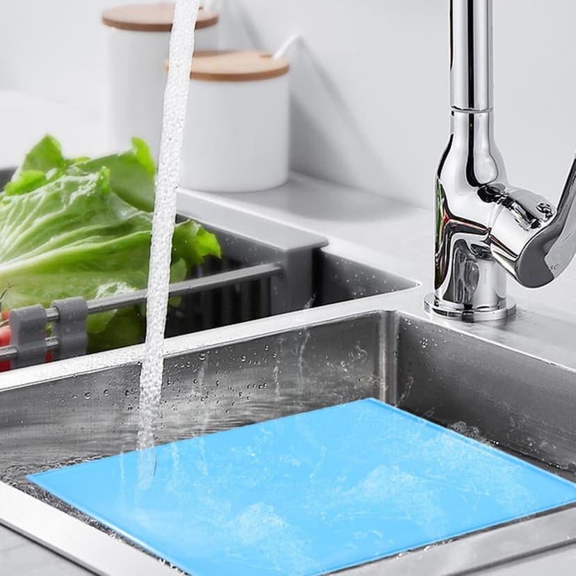 FONDOTIN Sky-Blue Food-Grade Silicone Dehydrator Tray 12.18X10.22In For Easy Cleaning And Dehydrating Food Set