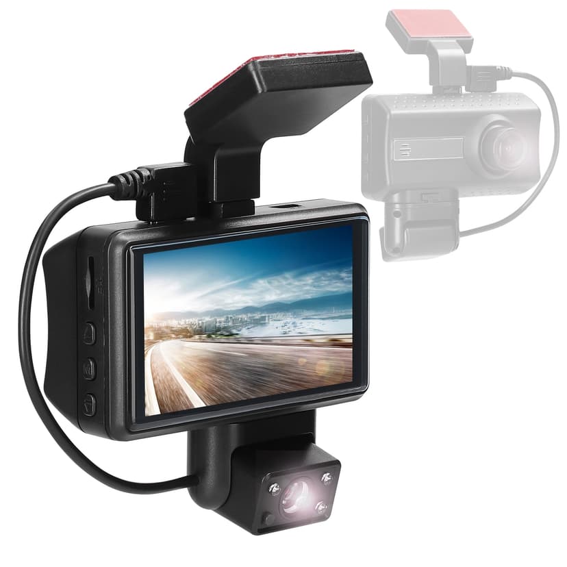 Amdohai 1080P DVR Dash Camera Front & Inside Dual Camera Driving Recorder 3 Inch Screen Dashcam