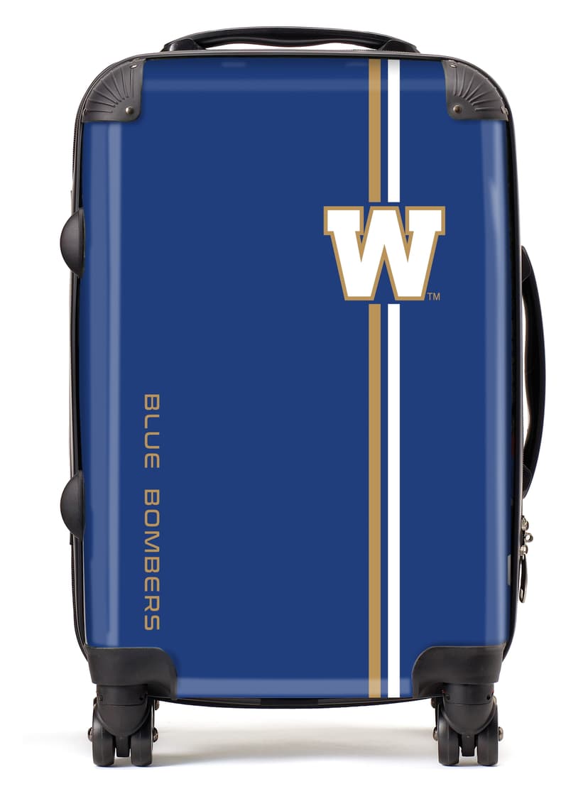 Winnipeg Blue Bombers Royal with Gold and White Stripe Luggage, Carry-on Suitcase, 360° Spinner Carry-on, Custom Luggage, Luggage Set, Travel, TSA Lock