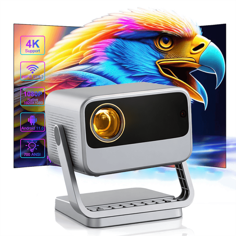 Lumio Mini Projector with WiFi and Bluetooth,Built-in Apps,Auto Focus,1080P Portable Projector,Supports TV Stick/PS5/HDMI