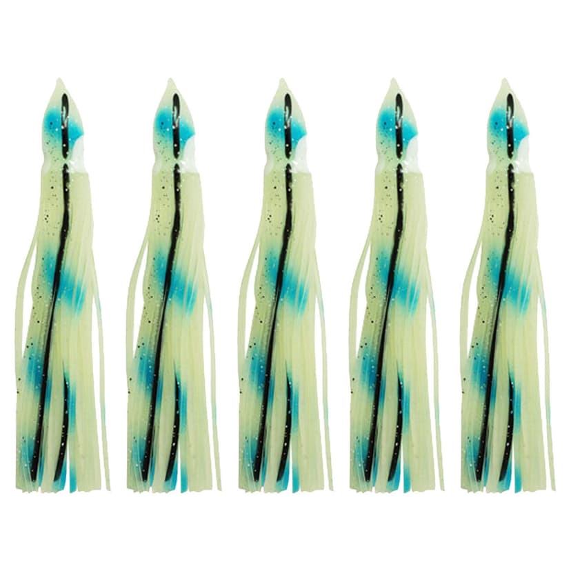 Kyusrd Summer Outdoor Patio Deals!5pcs Saltwater Fishing Squid Octopu Skirts Lures Tackle Luminous Bait