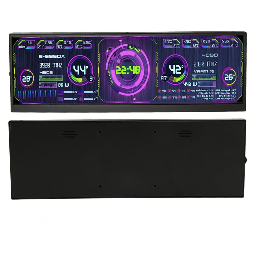 Computer Case Sub Screen, 12.7 Inch Portable Monitor 2880x864 4K 120Hz Aluminum Alloy 178 Degree Wide Viewing Angle for Desktop