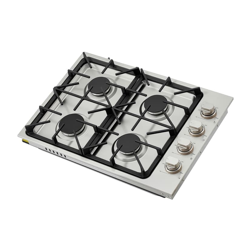 KFFKFF Gas Cooktop, 30 inch 4 Burners Gas Stove Top, Max 48000BTU Built-in Stainless Steel Stove Top LPG/NG Convertible Dual Fuel Cooktop Stoves