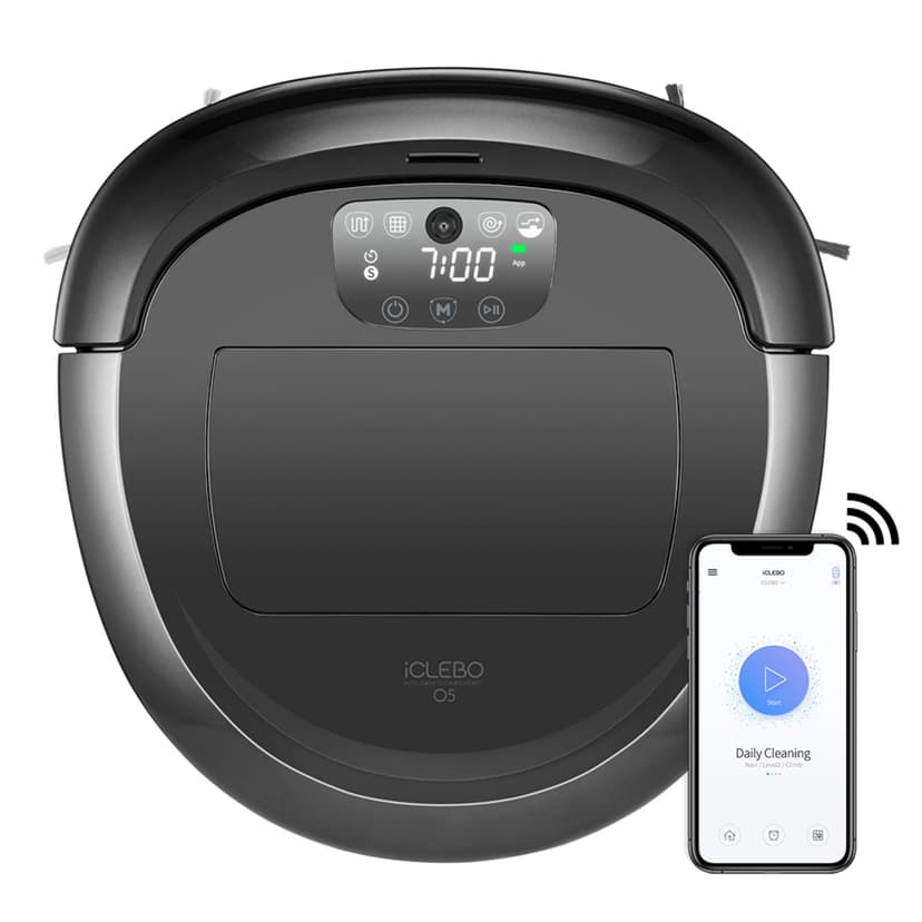 iCLEBO O5 Camera Navigation Gyroscope Robot Vacuum Cleaner and Mop YCR-M07-20W