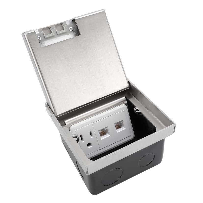 Prise de planche, Kit de sortie électrique de sol en scellage compact avec des ports de réseau pour carreaux