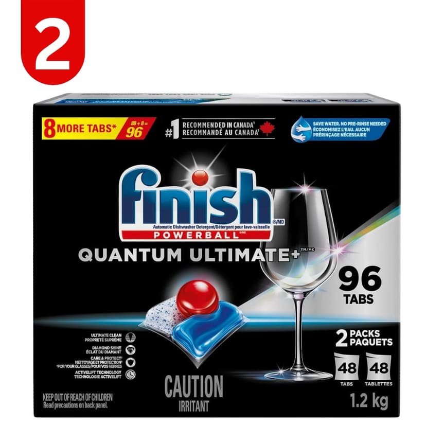 Finish Quantum Ultimate+ Dishwasher Detergent, 96 Tablets | 2 Pack