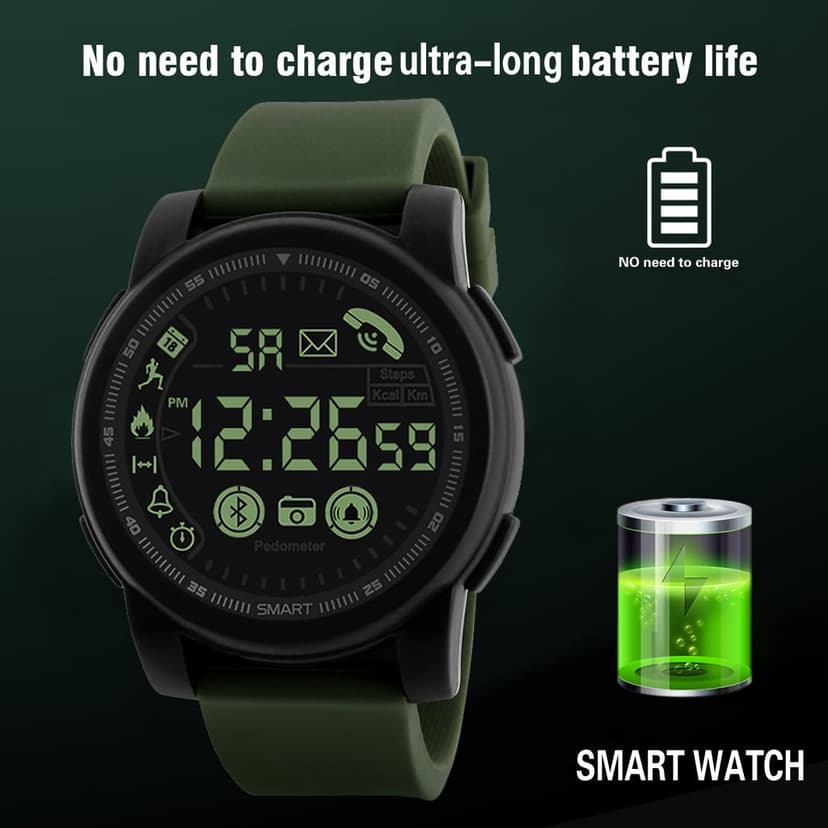 Fitness Tracker Waterproof Bluetooth Smart Watch Sport Pedometer for Android iOS