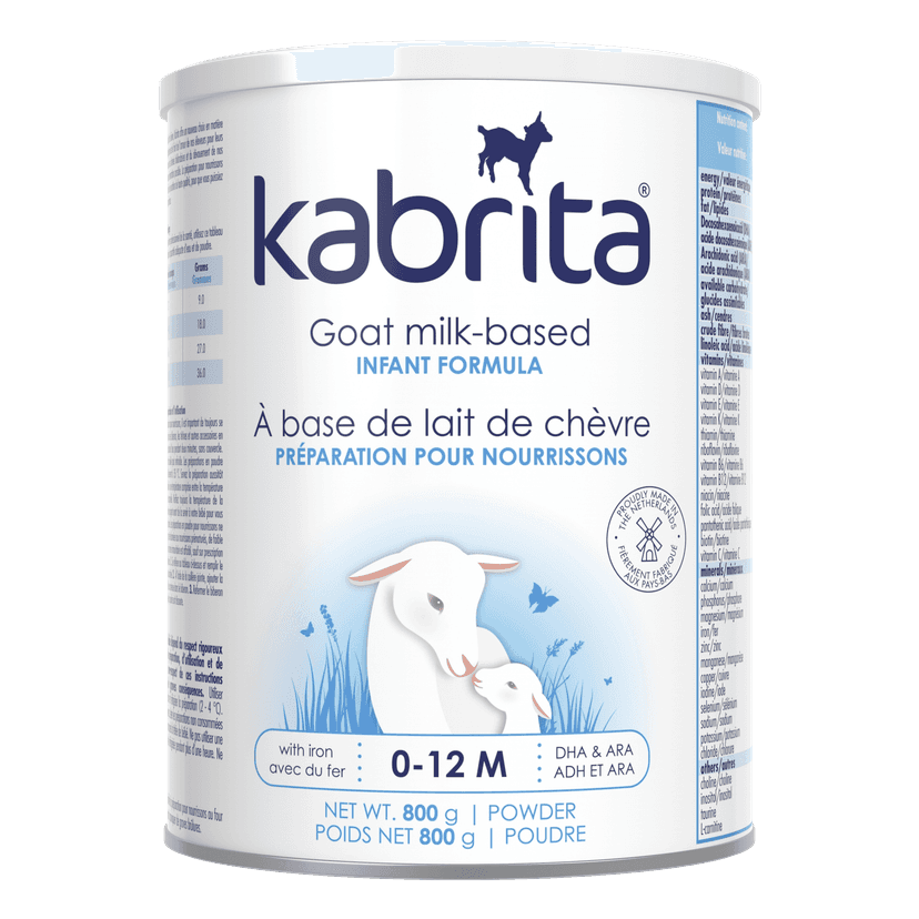 Kabrita Goat Milk-Based Infant Formula with DHA and ARA Non-GMO, Made in the Netherlands, 0-12 Months, 800 Gram, Complete Nutrition with Prebiotics