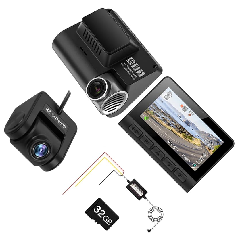 keepw Car Dash Cam Front Rear Dash Camera 4K/1080P Recorder Car DVR Dash Cam APP WiFi