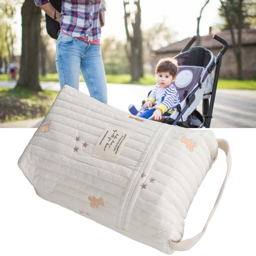 Diaper Bag Organizing Pouches, Multifunction Maternity Bag Mini Diaper Bag Diaper Bag Tote Quilted Cotton Cute Diaper Bag Baby Zipper Bag for Bottle Wipes Pacifier