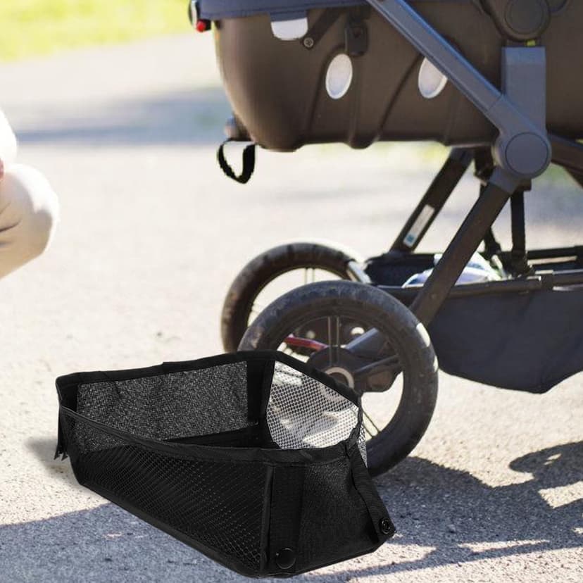Milisten 1Pack Stroller Diaper Bag Black Oxford Cloth for Parents Daily Commute