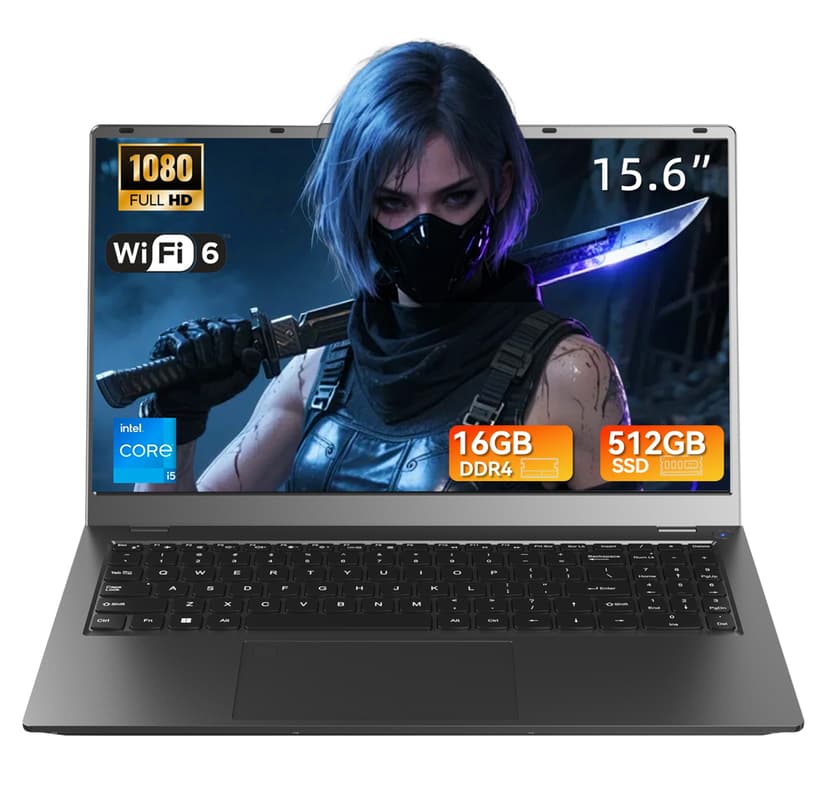 BREB 15.6" IPS Business Laptop: Intel i5-1240P (12-Core), 16GB RAM, 512GB SSD Lightweight for Office & Casual Gaming