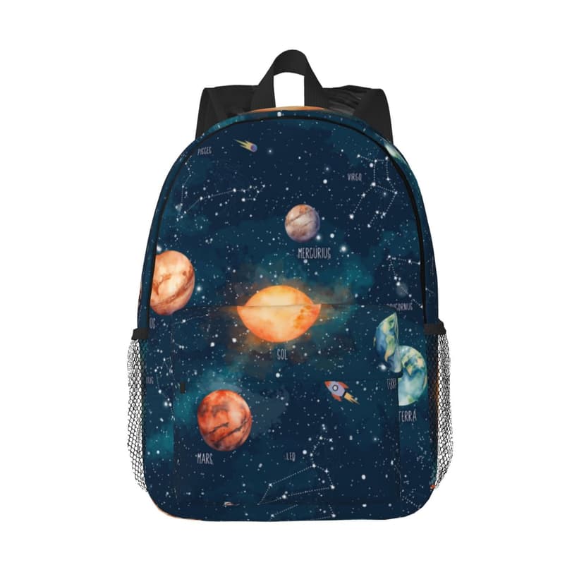 Saiise Solar System And Planets 15in Lightweight Student Backpack Water Resistant School Laptop Bag Travel Daypack Padded Straps Ergonomic Bookbag Compact 11.8x15.4in