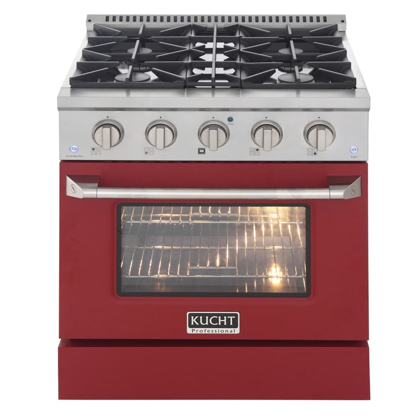 KUCHT Professional 30 in. 4.2 cu. ft. Gas Range with Convection Oven and Red Door