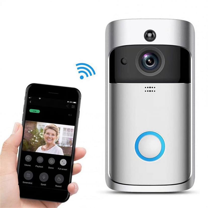 V5 Smart Camera Wifi Doorbell 722P Video Intercom Wireless Doorbell Rainproof Home Security Camera Silver