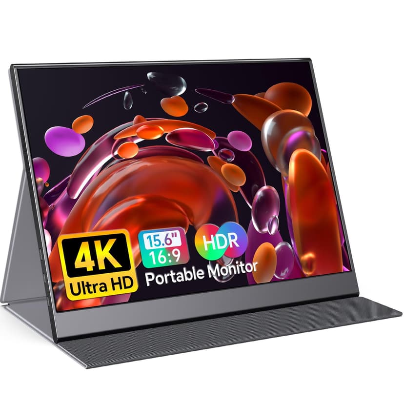 ForHelp True 4K Portable Monitor - 15.6inch UHD 3840×2160 100% sRGB USB-C HDMI External Second Monitor Portable IPS Screen Computer Display with Speakers for Laptop MacBook Switch PS5/4 Xbox