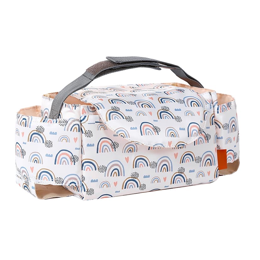 Multifunctional Universal Organizer Bag Waterproof Large Capacity Diaper Bag with Cup Holders Divided Compartments for Milk Water Bottles Diaper Wipes Toys