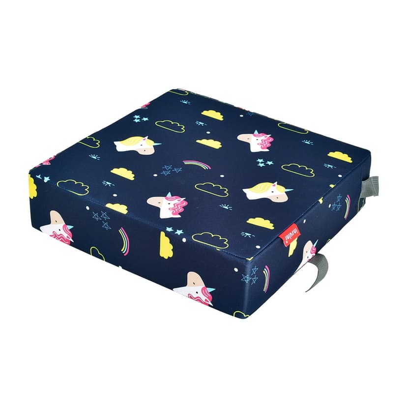 Graflsoa Insular High-Density Sponge Baby Chair Booster Seat Pad with Dual Fixation, SU1013 Model, Rainbow Unicorn Design, 32x32x8cm