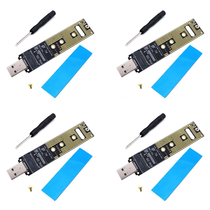4X NVME USB Adapter M.2 NVME SSD to USB 3.1 Adapter 10Gbps USB3.1 Gen 2 for M2 NVMe 2230 2242 2260 2280 SSD