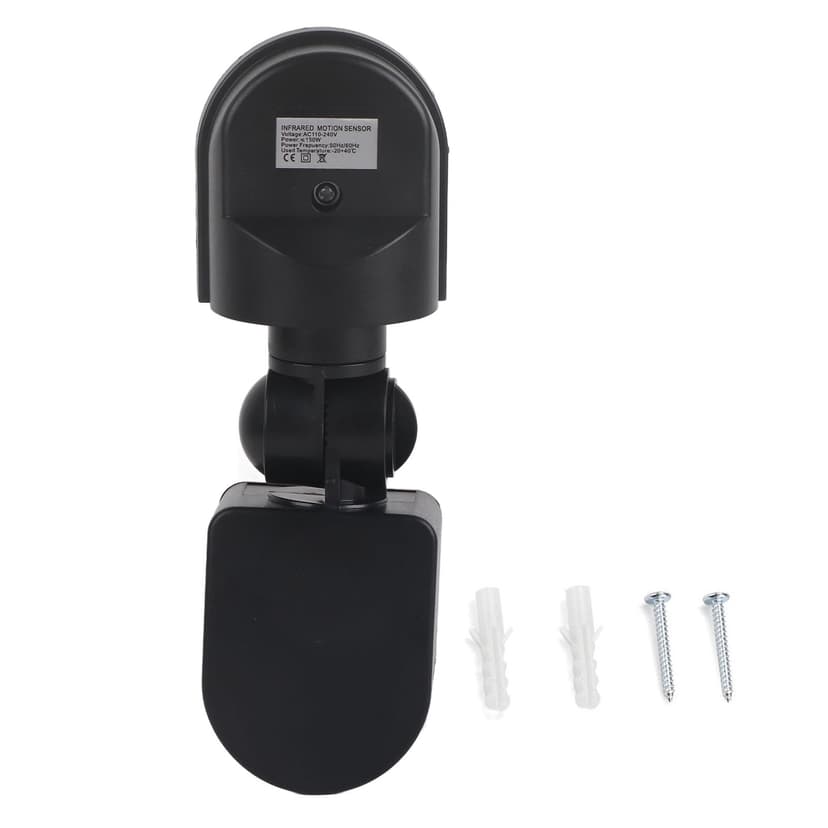 BYARSS 110V-240V Adjustable PIR Body Motion Infrared Sensor Detector Light Bulb Switch (Black)